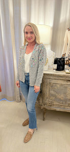 SEQUIN GREY CARDIGAN