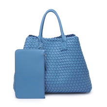 WOVEN VEGAN LEATHER LARGE TOTE (2 COLORS)