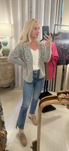 SEQUIN GREY CARDIGAN