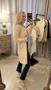 RIBBED DUSTER CARDIGAN