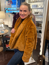 CAMEL FAUX FUR JACKET