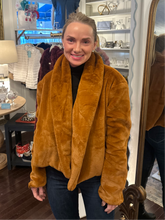 CAMEL FAUX FUR JACKET