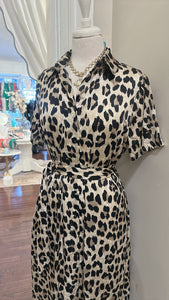 LEOPARD SHIRT DRESS