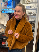 CAMEL FAUX FUR JACKET