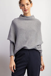 RIBBED COWL NECK KNIT