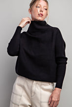 RIBBED COWL NECK KNIT