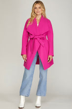 HOT PINK WRAP COAT