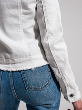 WHITE RAW EDGE DENIM JACKET