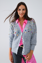 SEQUIN GREY CARDIGAN