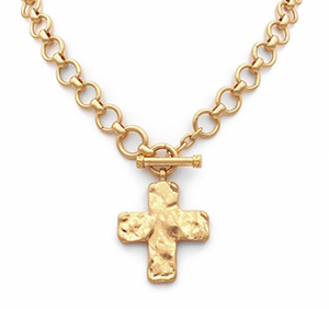 CHUNKY CROSS TOGGLE CHAIN NECKLACE