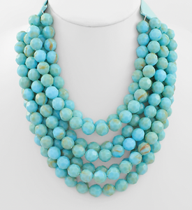 GEMSTONE BEADED LAYERED NECKLACE