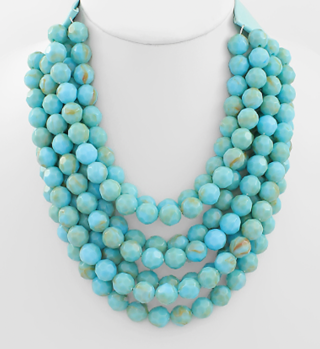 GEMSTONE BEADED LAYERED NECKLACE