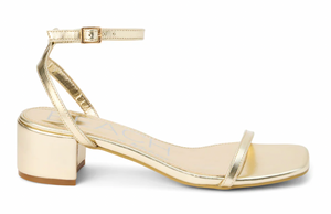 BELLE METALLIC BLOCK HEEL SANDAL