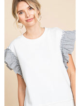 FLUTTER SLEEVE SWEATSHIRT